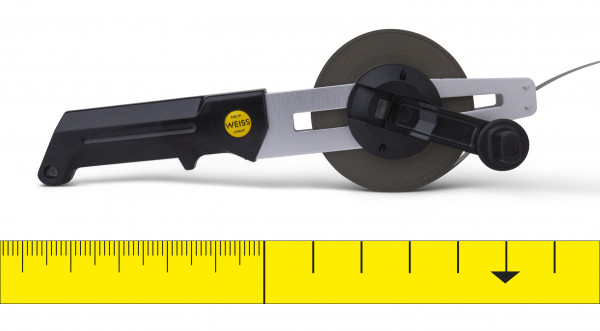 Mètre Ruban Weiss en acier avec poignée en alu - laqué jaune - 13 mm